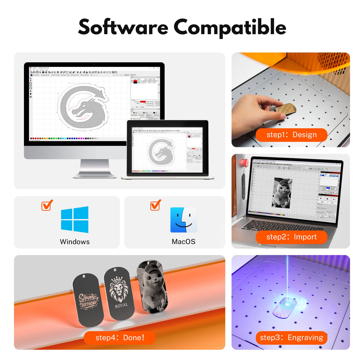 EM-Smart Dual Desktop Laser Engraver with 20W Fiber & Diode