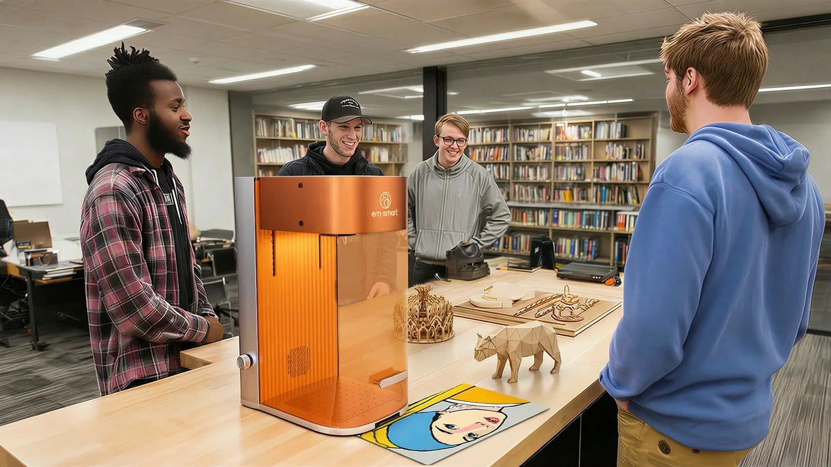 Lasergravierer in der Schule: em-smart Dual 2 für MINT-Bildung