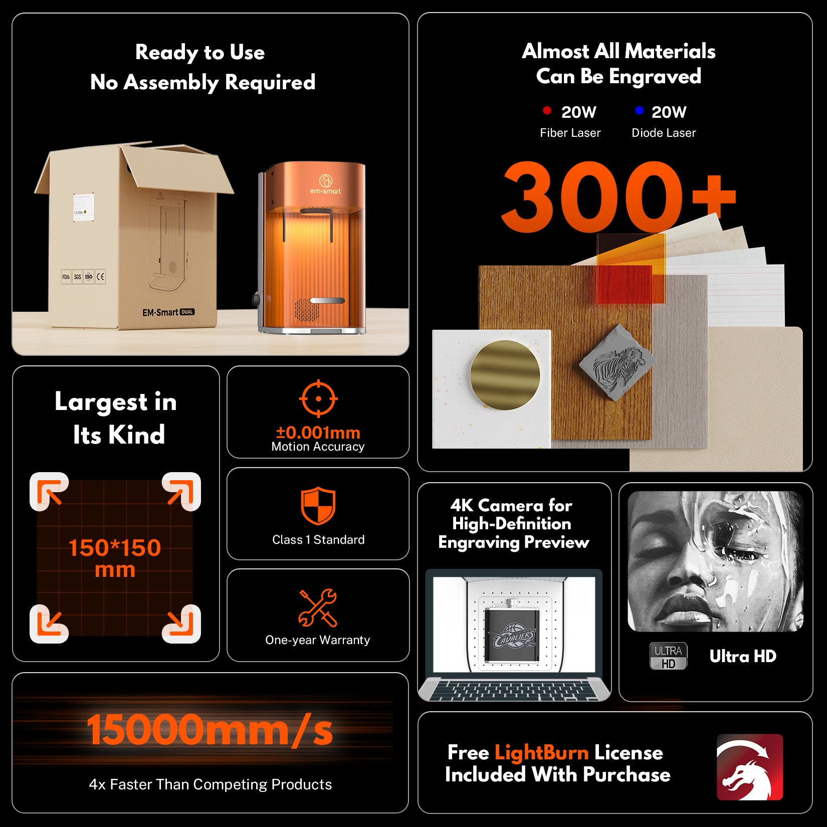 EM-Smart Dual SE desktop dual laser engraver