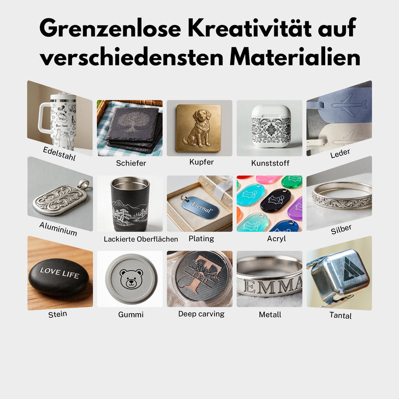 em-smart Nova - 20W/25W Faserlasergravierer mit Drehvorrichtung