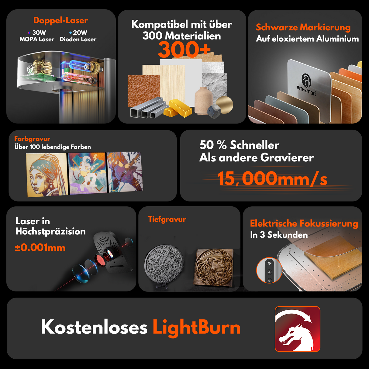 EM-Smart Dual 2 Desktop-Dual-Lasergravierer