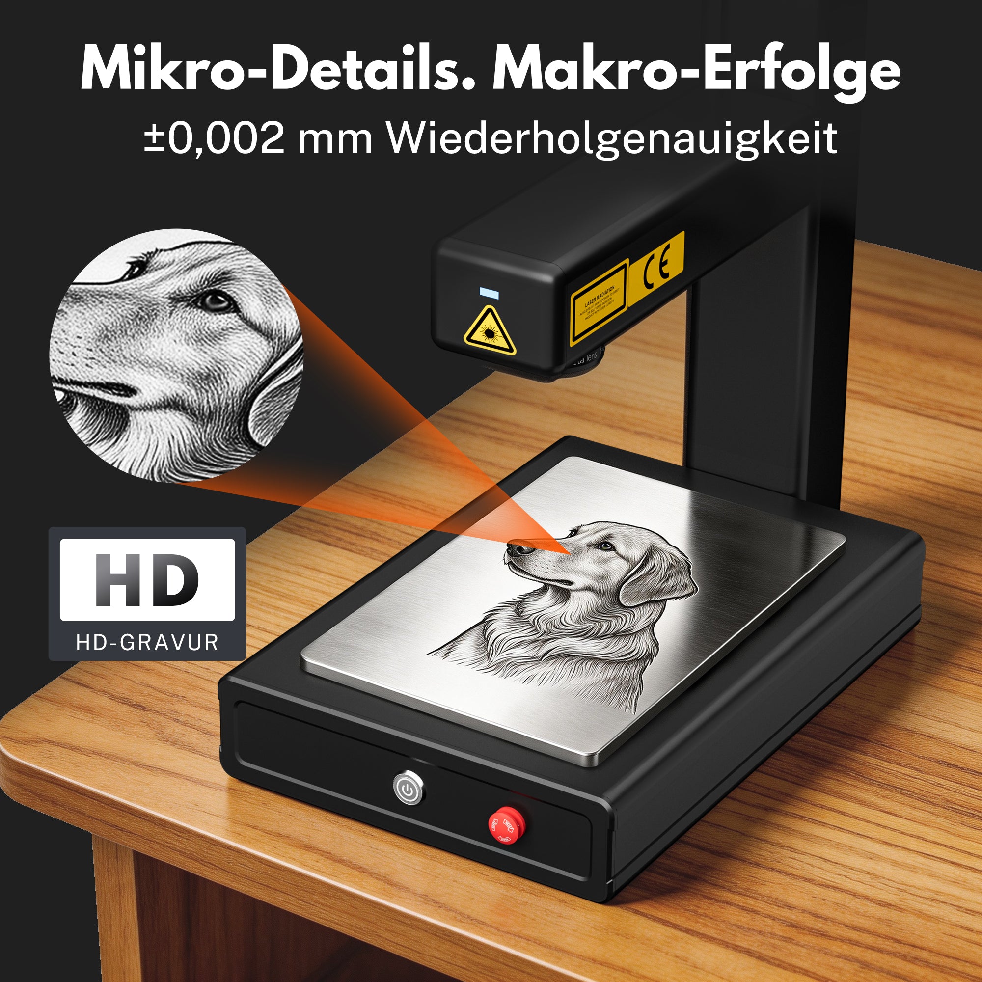 EM-Smart Nova - 20W/25W Faserlasergravierer mit Drehvorrichtung